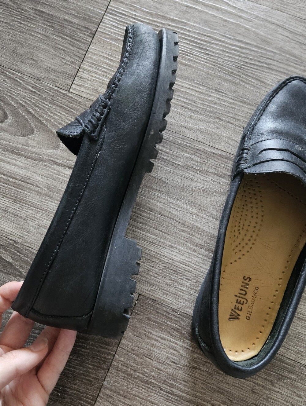GH Bass Lug Sole Leather Loafers Sz 7